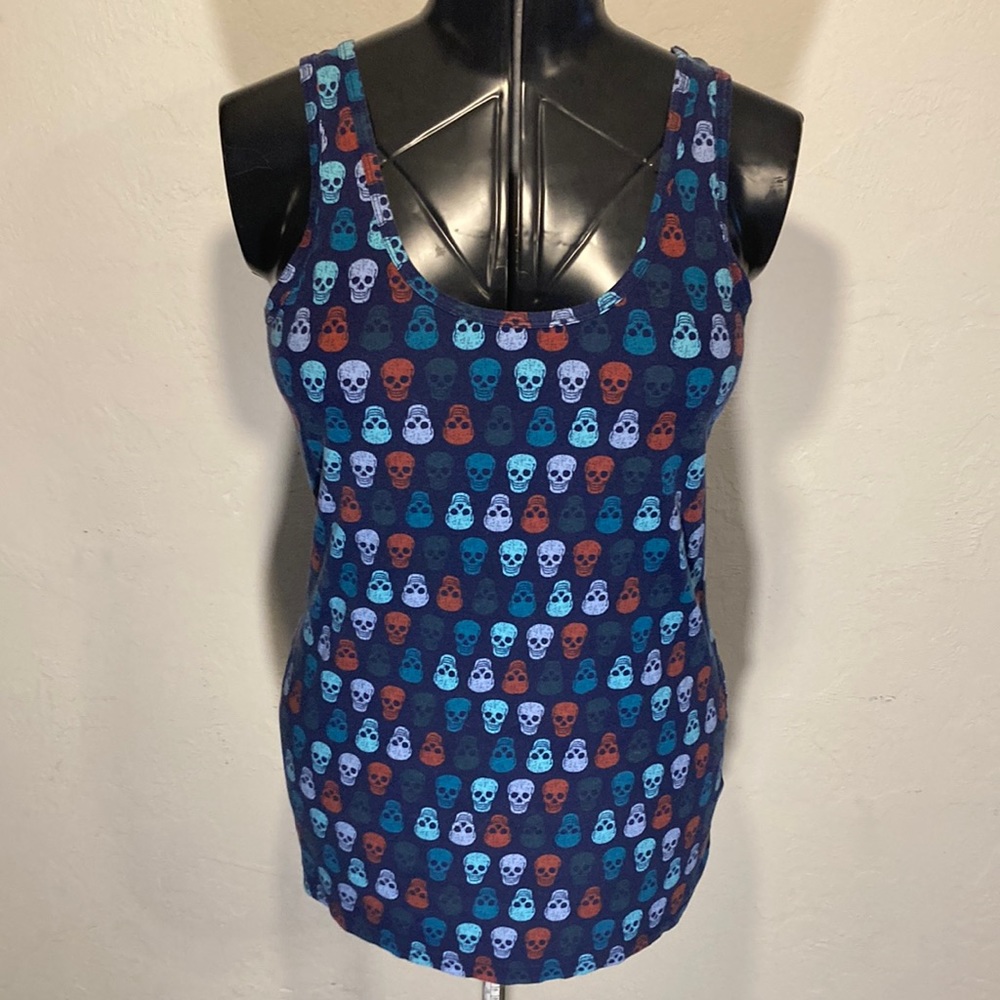 No Boundaries Women’s XL (15-17) Navy Skull Tank Top